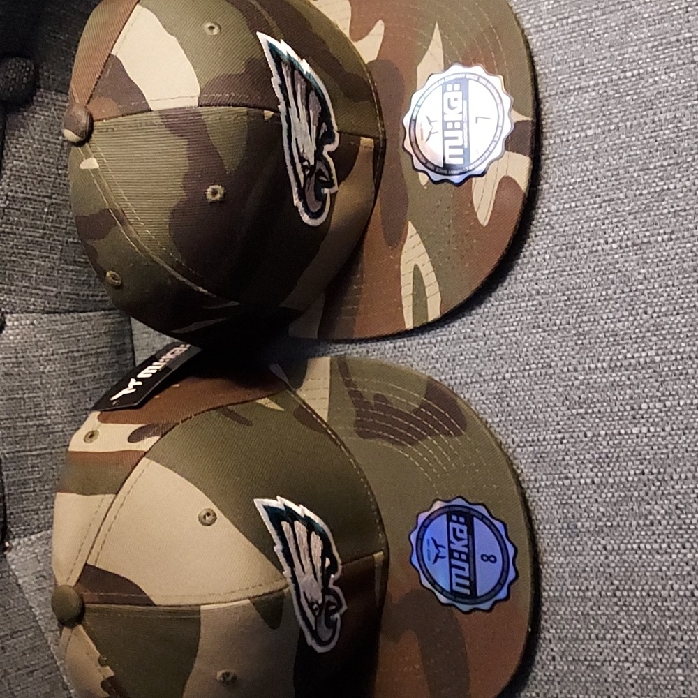 NWT EAGLES CAMO FITTED CAPS